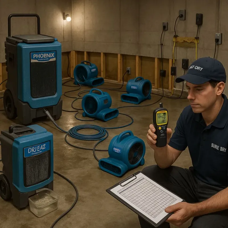 Structural Drying and Dehumidification process in Zephyrhills, FL
